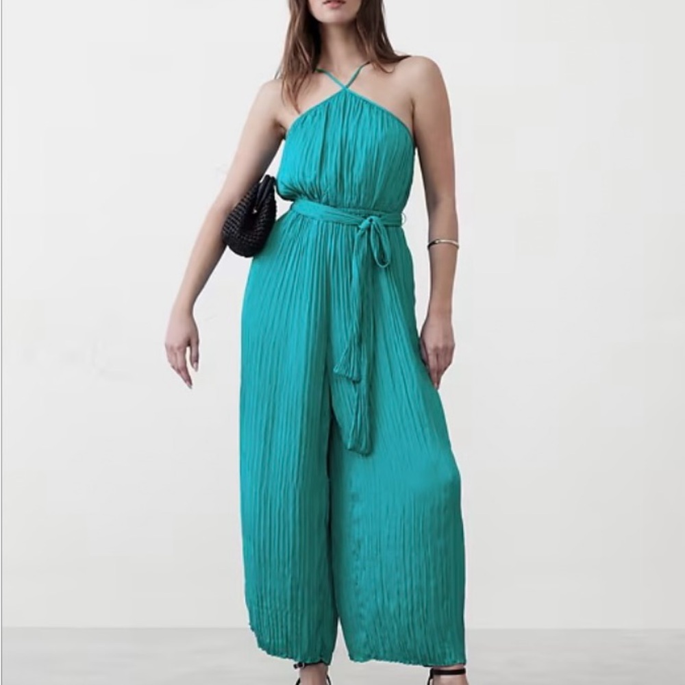 Banana Republic Factory Teal Halter Jumpsuit